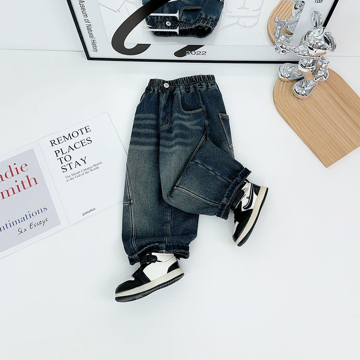 男童牛仔裤加绒加厚裤子儿童2025新款秋冬装QYD25023悠悠童话童装