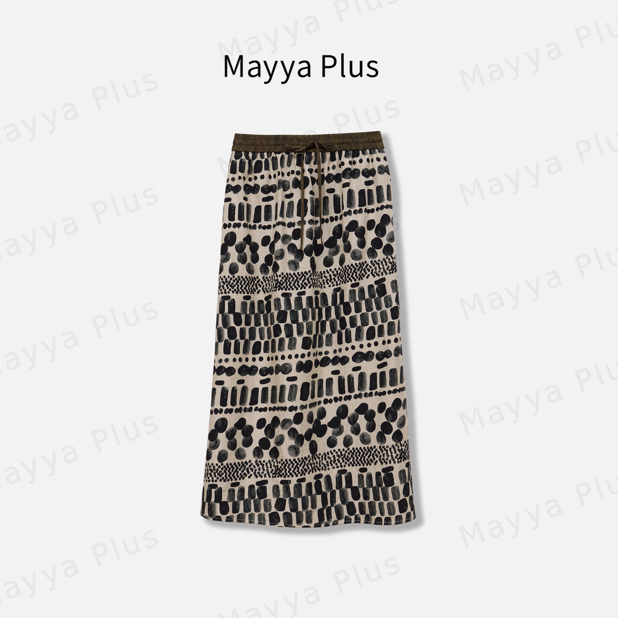 【雨花石】MayyaPlus麦芽定制高腰显瘦A字裙夏季百搭半身裙32528815