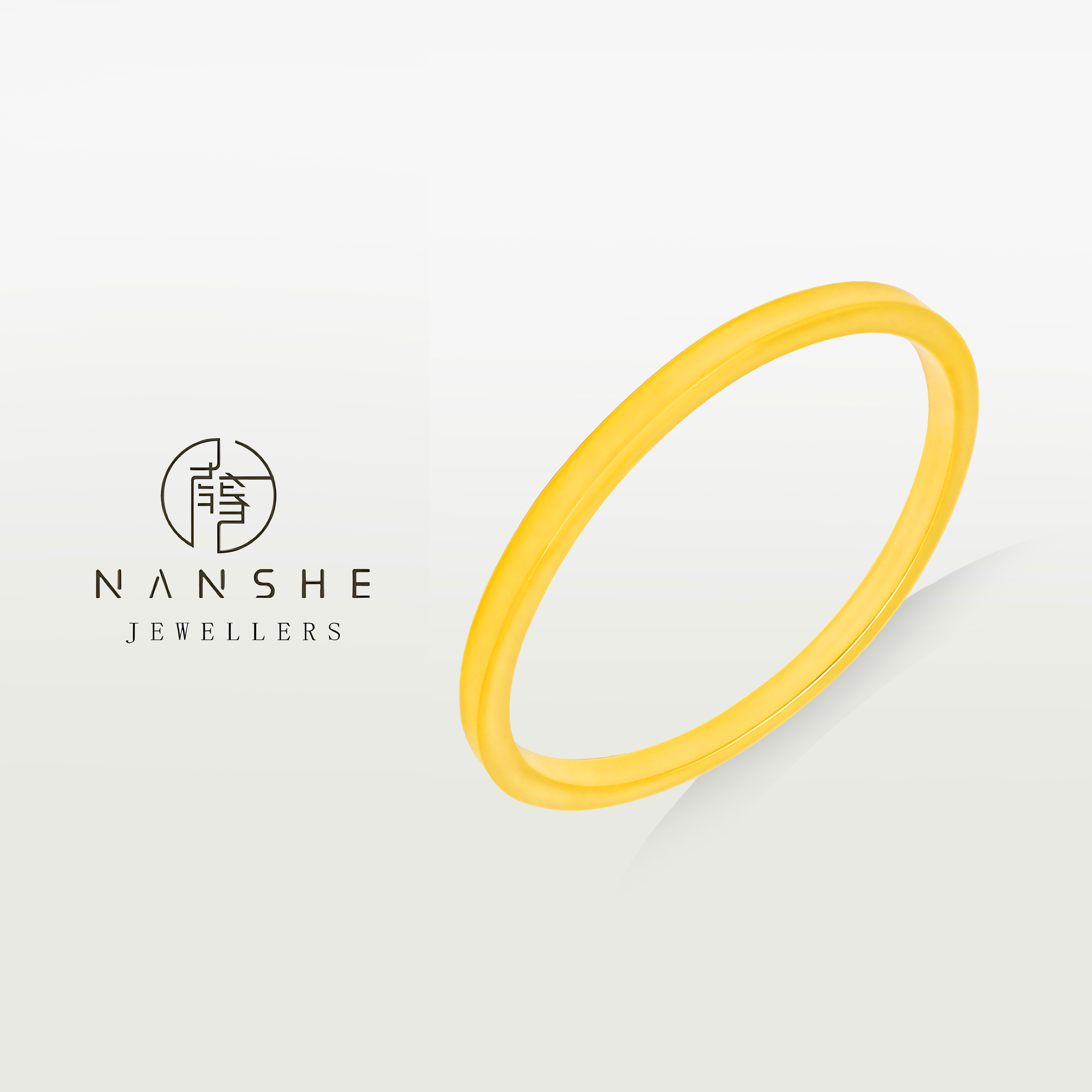 NANSHE/南奢 镀K金新中式古法传承四方平安手镯L1347