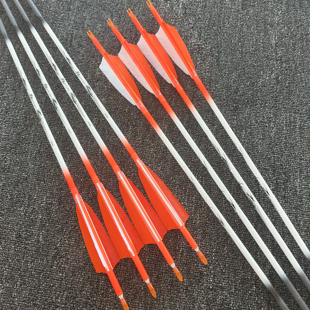 战鸽碳箭6.2内径千三直度夜光苍龙真羽碳箭美猎弓传统弓箭