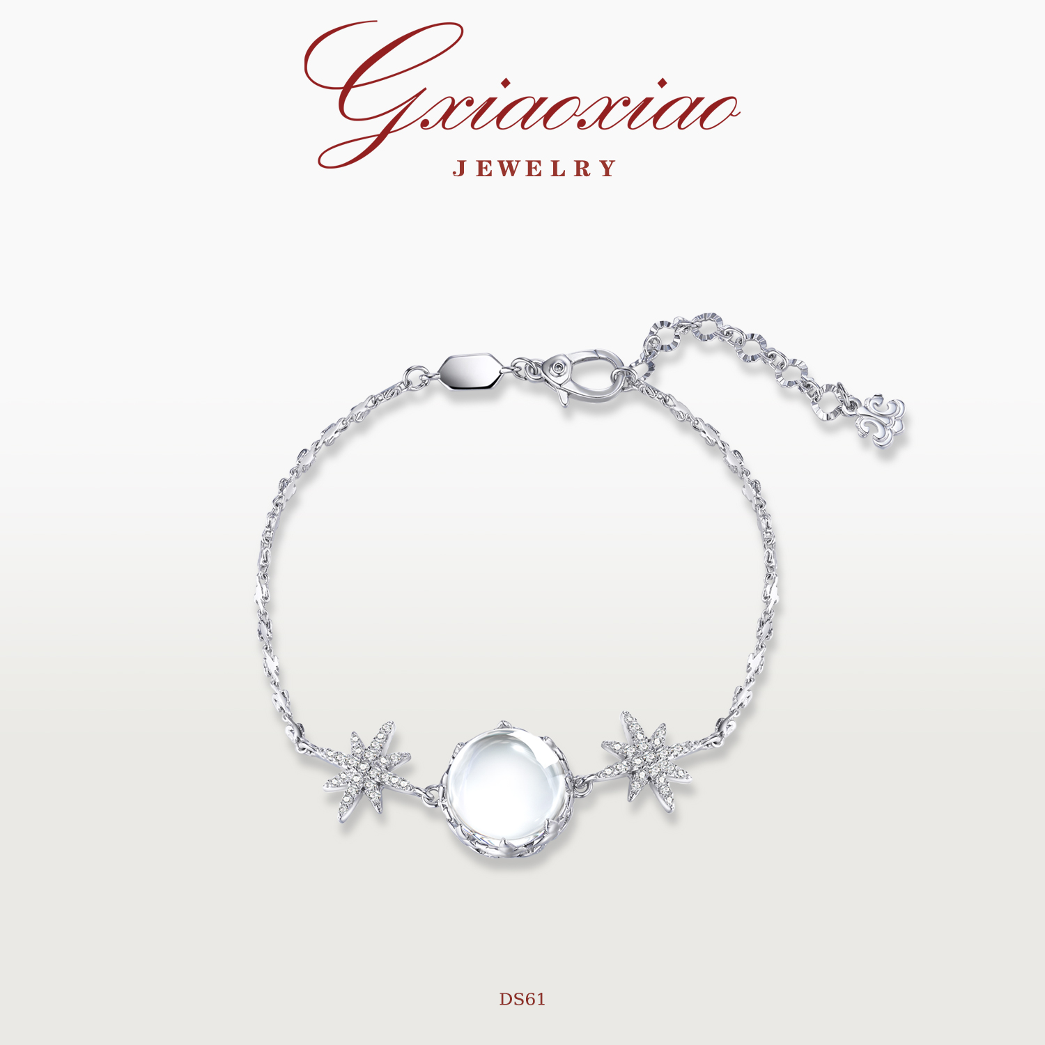 G XIAOXIAO 合成锆石手链 时尚高级百搭八芒星冰透圆珠手链 DS61