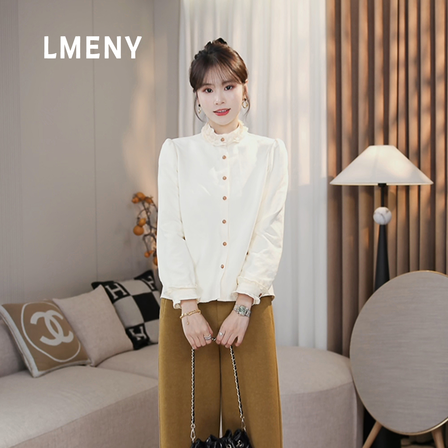 LMENY“慕斯衬衫”温柔派！加厚超纤双面绒木耳边圆领衬衫25DC021