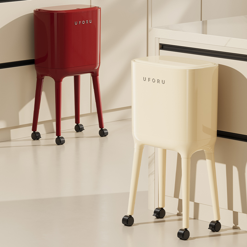 橱明星大长腿高脚垃圾桶家用厨房可移动垃圾收纳桶大容量免弯腰