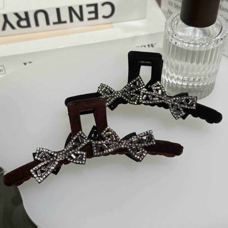 【小魏总珠宝】丝绒蝴蝶结抓夹-13cm