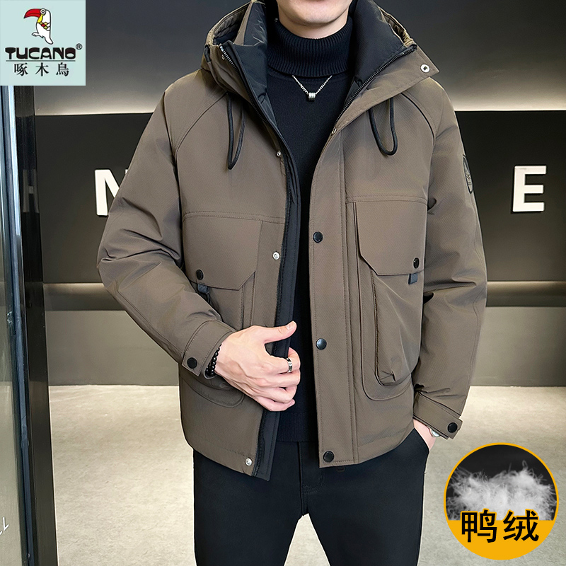 TUCANO/啄木鳥男士冬季帅气百搭加厚款连帽户外潮流防寒羽绒服