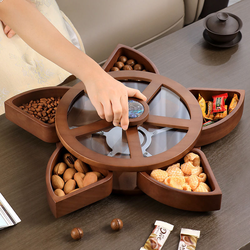 实木轻奢高档干果盒客厅家用茶几零食水果盘收纳盒高端精致高颜值