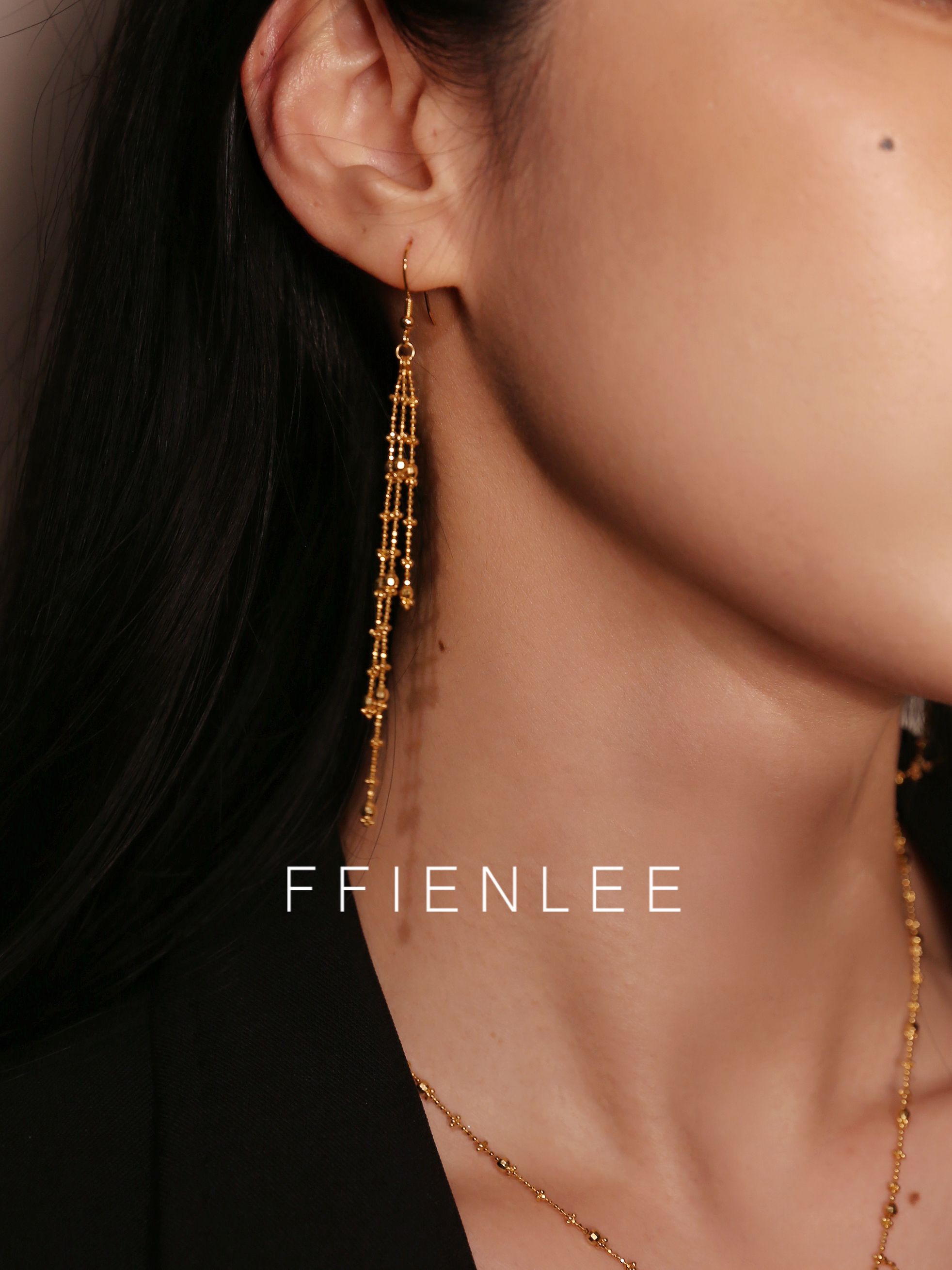 925银耳饰 <美丽时光>意大利重工橄榄珠流苏耳饰女小众仙女链耳环