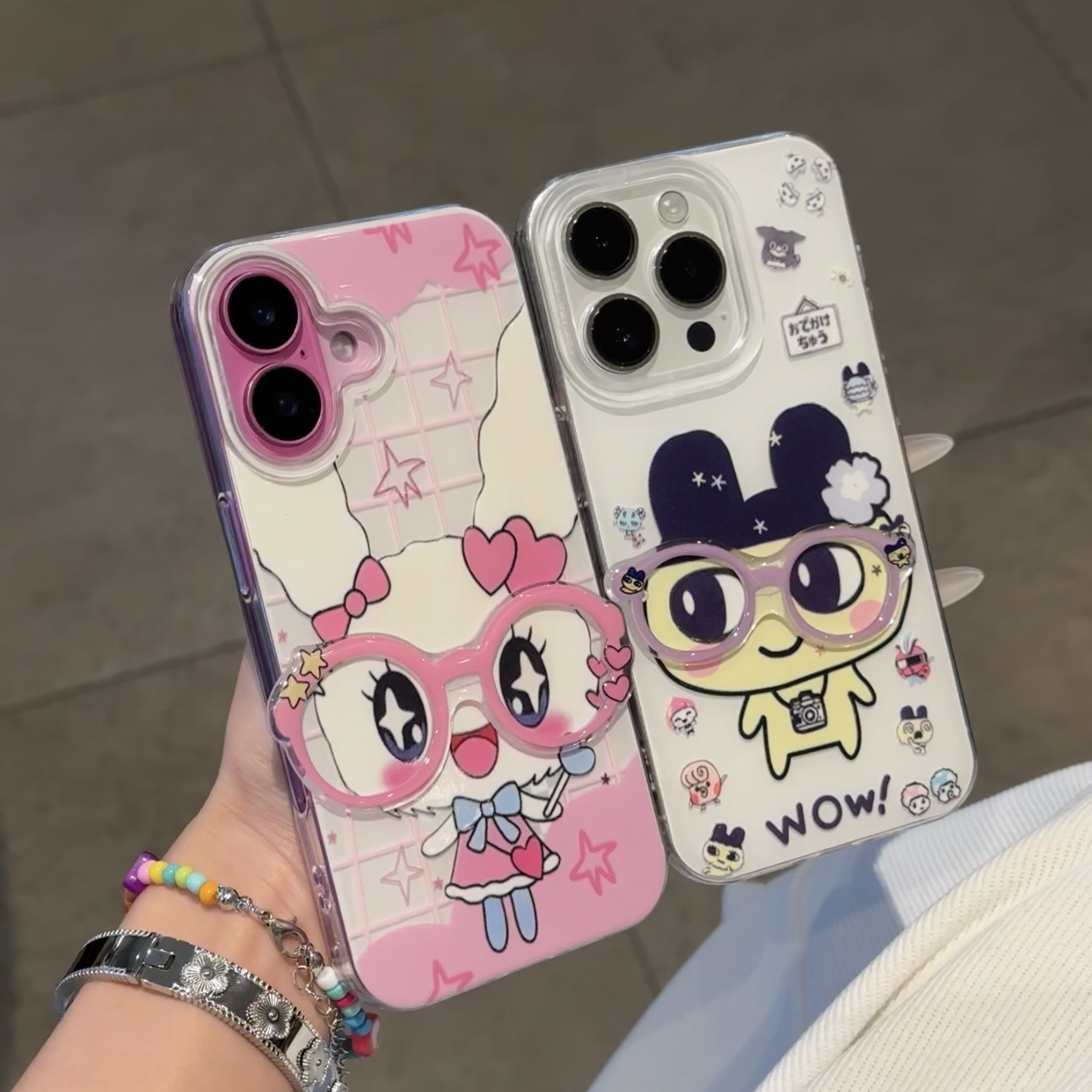 BANCA甜心吉立体星星眼镜适用苹果16手机壳华为vivo小米15oppo套