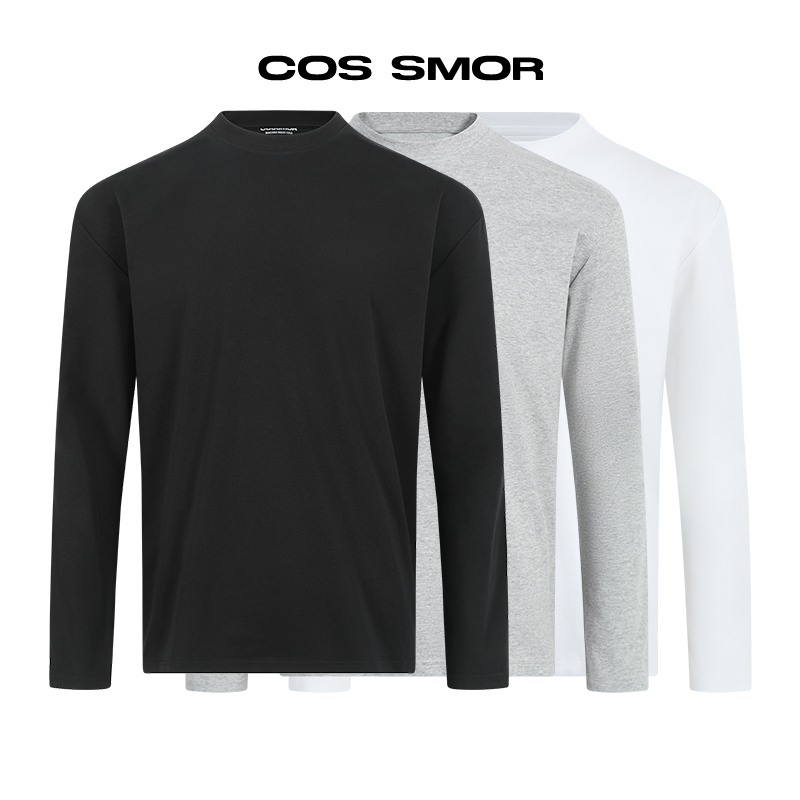 COSSMOR纯色索罗娜小领口凉感廓形运动健身速干250克长袖打底