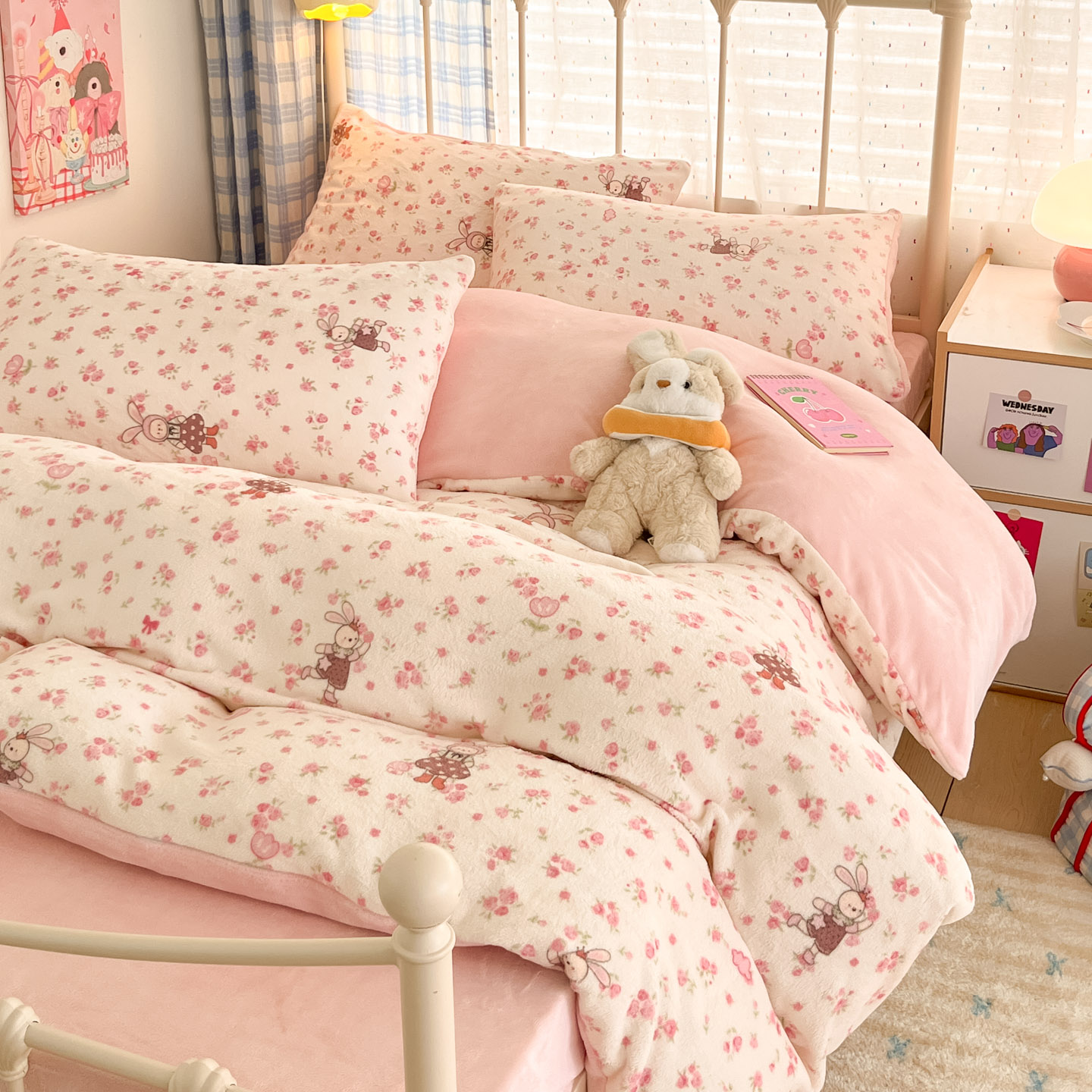 加厚保暖牛奶绒单被套单件小清新印花被子罩卧室单人被罩200X230