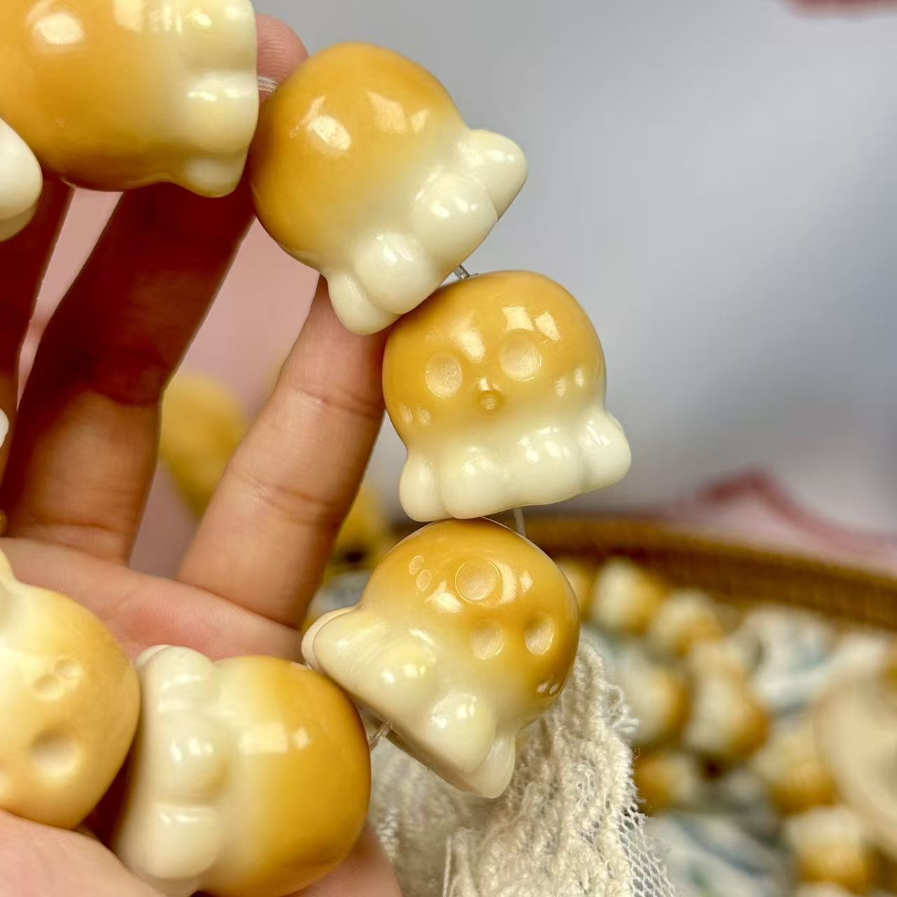 象牙果原果雕刻手工炭烤多表情章鱼手串文玩手串