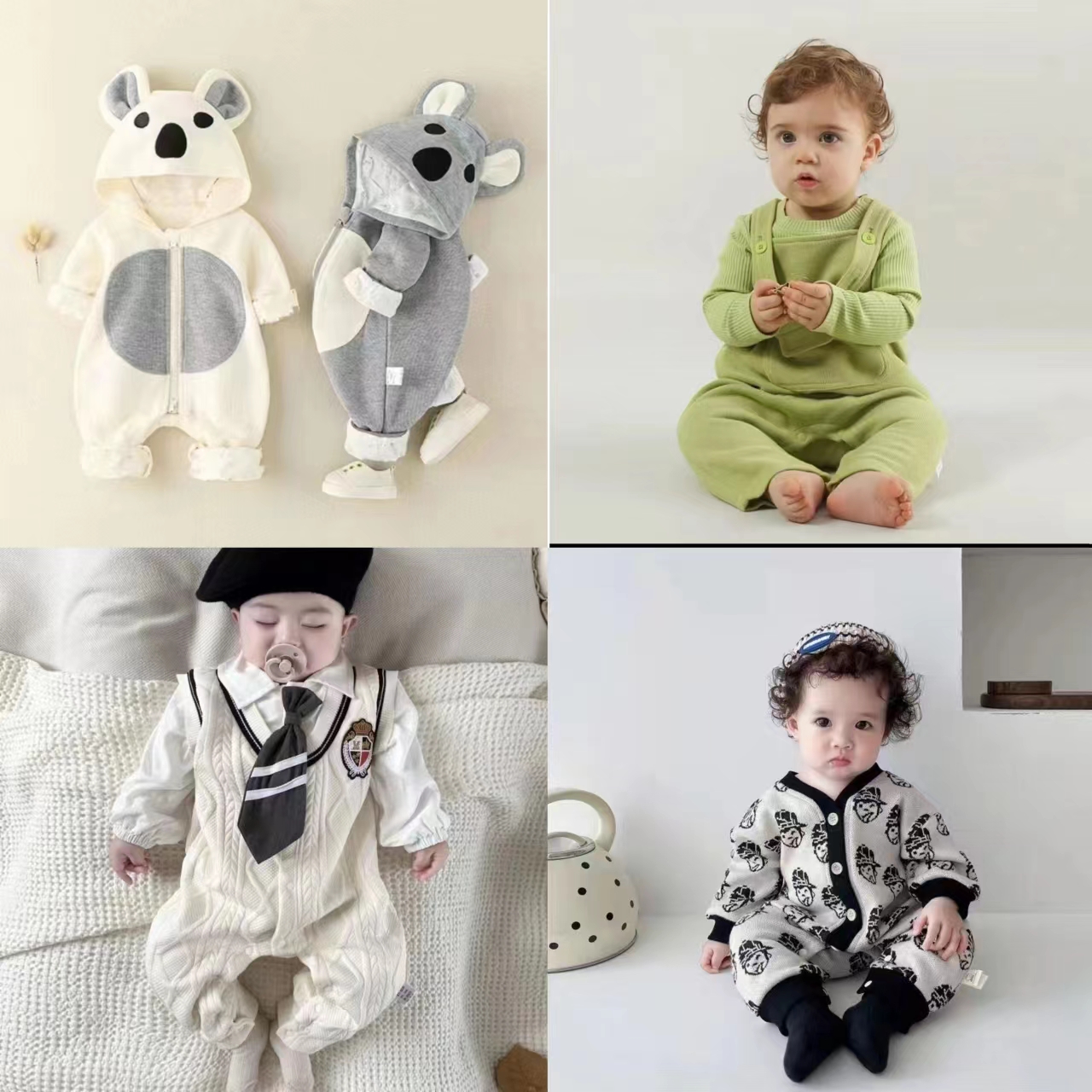 A49【000-199】童装洋气休闲卡通日常中性清仓季节性时尚哈衣