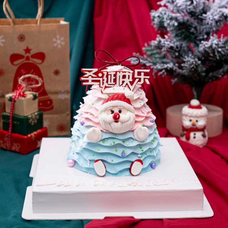圣诞节蛋糕圣诞老人巧克力装饰网红创意西点成品摆件插件可食用