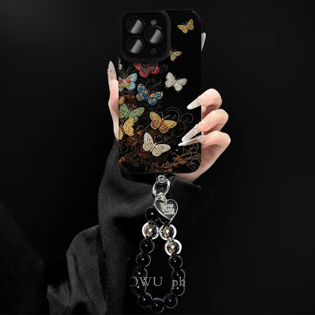 轻奢瞳眼复古蝴蝶适用苹果17PROMAX手链手机壳华为vivo小米oppo