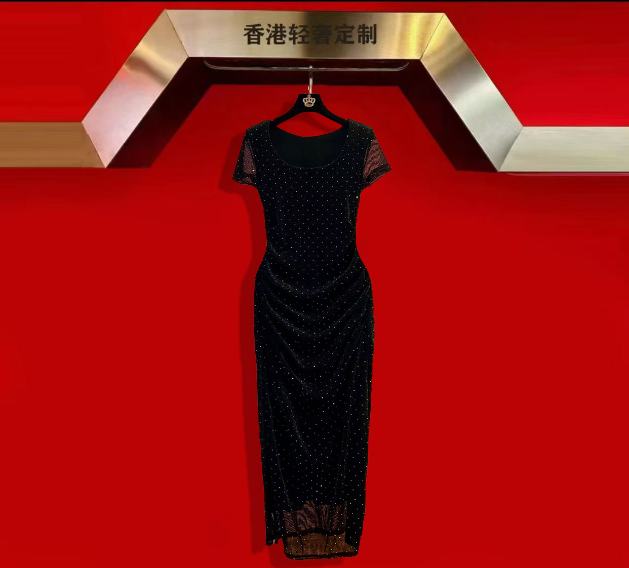 璀璨星辰·闪丨夏季新款气质修身短袖显瘦连衣裙