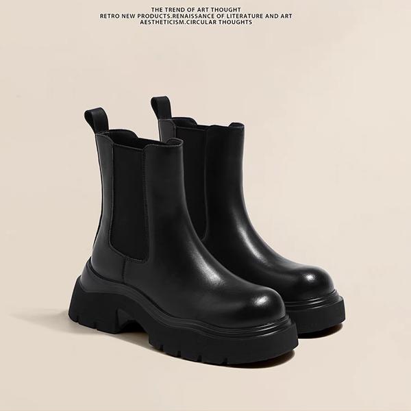 英伦风马丁靴女2025年新款秋冬时尚厚底增高短靴复古马丁靴烟筒靴