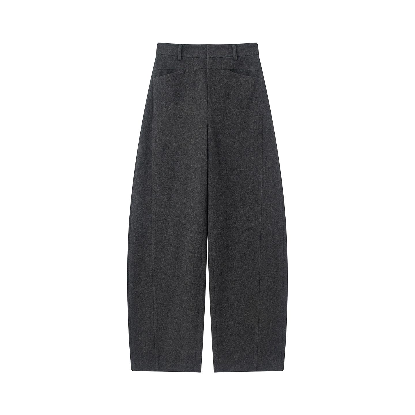 【迪家同款】2025冬季新款时尚百搭高腰弯刀阔腿裤休闲长裤女6630