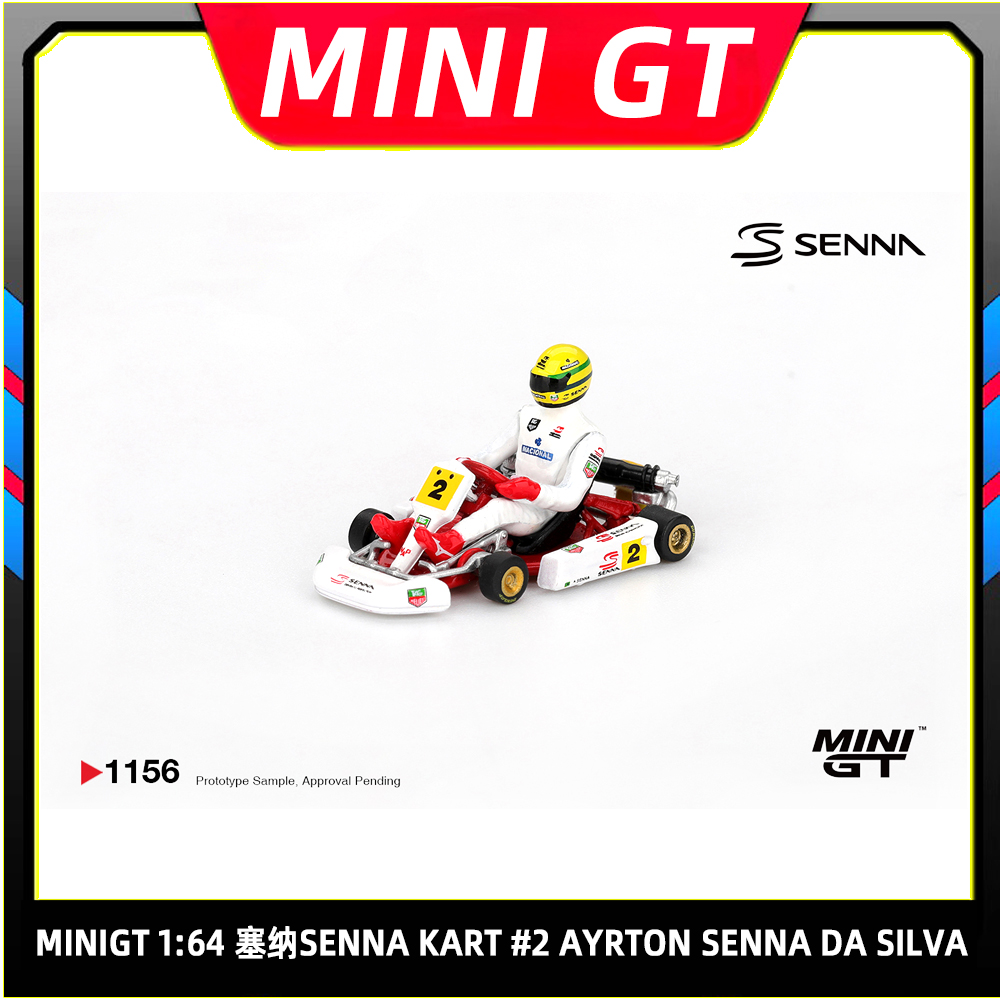 预售 MINIGT 1:64 塞纳Senna Kart #2 Ayrton 合金F1模型 #1156