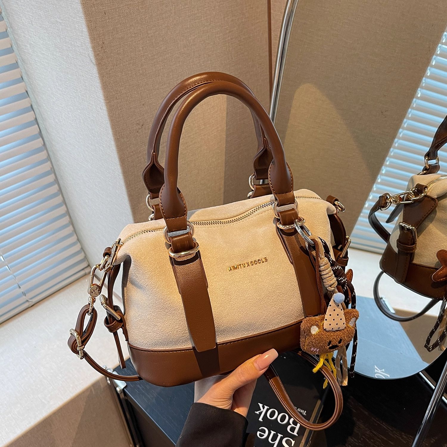 女包2025新款日常通勤时尚复古潮流洋气拼色设计手提斜挎包