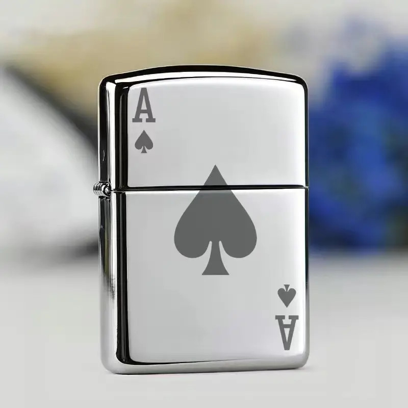 【黑桃A】煤油打火机个性高端金属颜值创意定制打火机翻盖高档