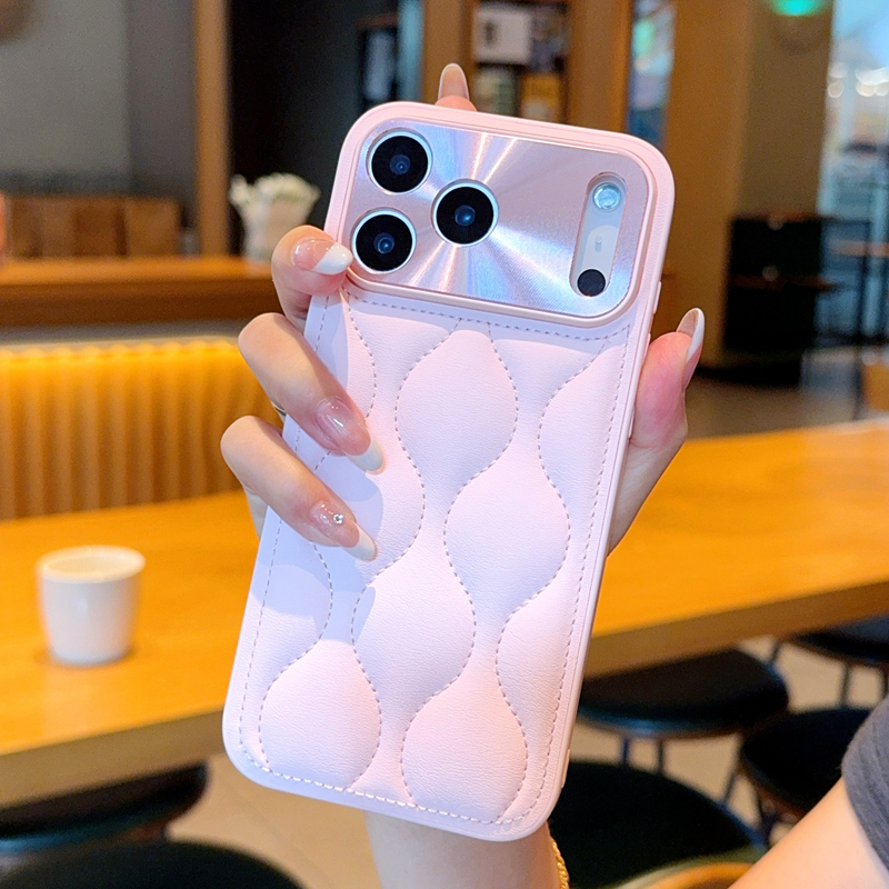 防摔小香风葫芦纹皮质手机保护壳适用苹果17promax全系列iPhone17