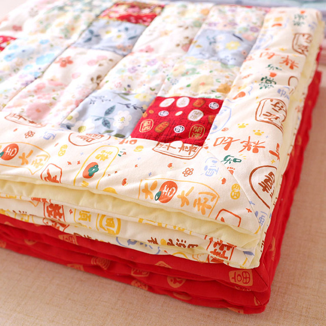 棉成品百福被手工满月红福节日床垫新生宝宝宝宝宝宝百福被