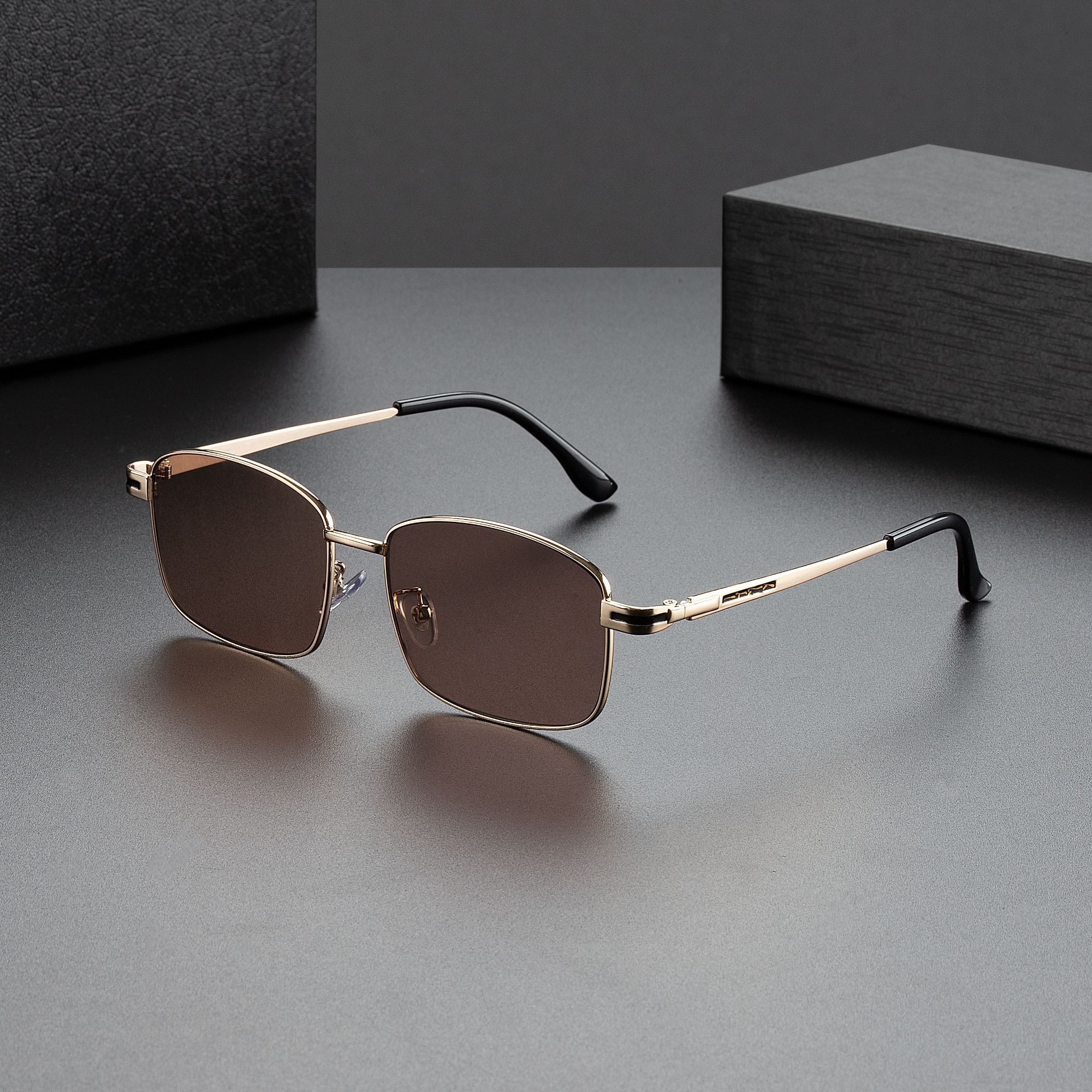 主播专属T3061红叶水晶全框水晶太阳镜清凉护目茶色真石头镜男士