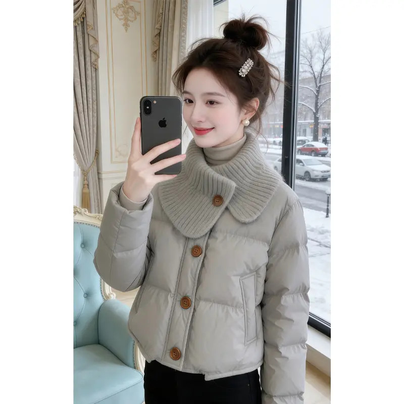 2026季冬季新款加绒加厚棉服外套女士翻领洋气棉袄减龄保暖面包服