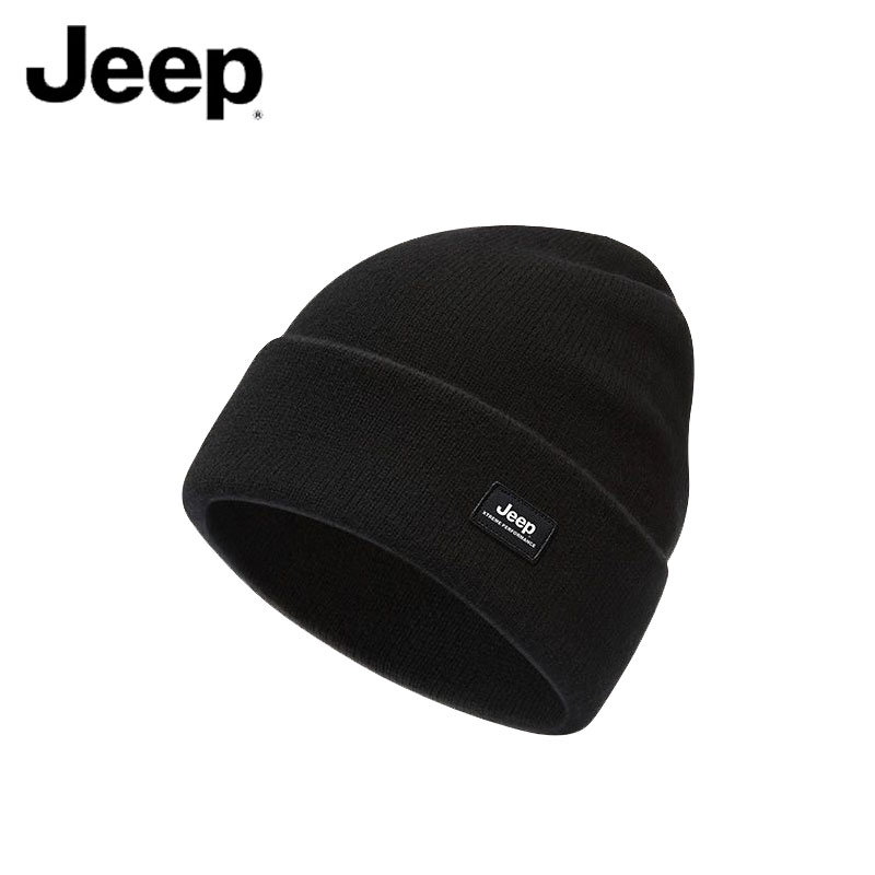 JEEP吉普羊毛混纺针织帽子男女冬季新款情侣保暖防风御寒毛线冷帽