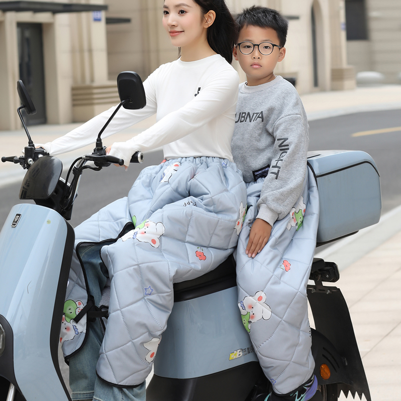 电动车挡风被冬后座分腿护膝骑车保暖挡风衣加厚加绒防水防风围裙