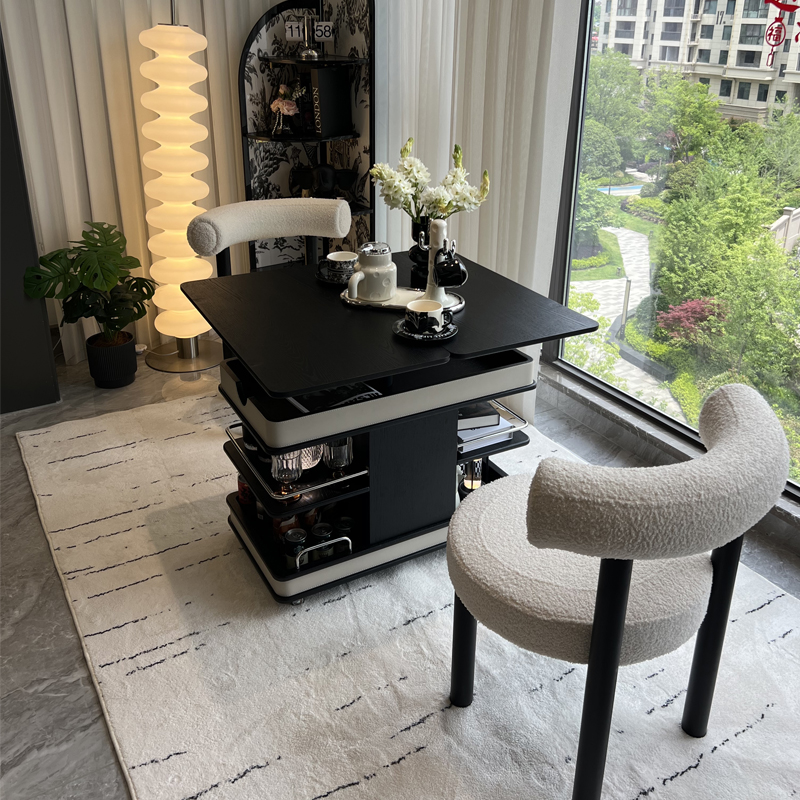 意式极简可移动茶几小户型可折叠客厅新款沙发升降边几小巴士茶几