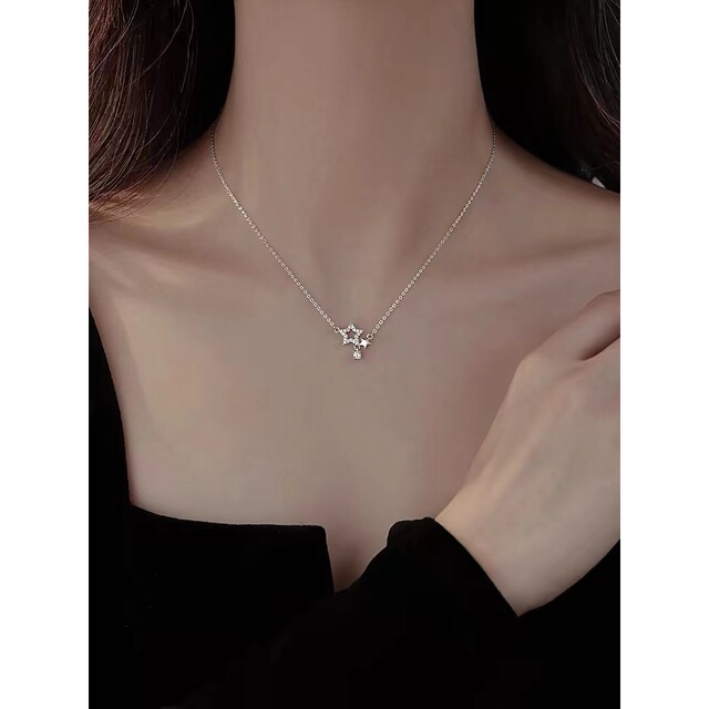 老凤祥足银925纯银星星项链女2025年新款爆款高级感锁骨链轻奢颈