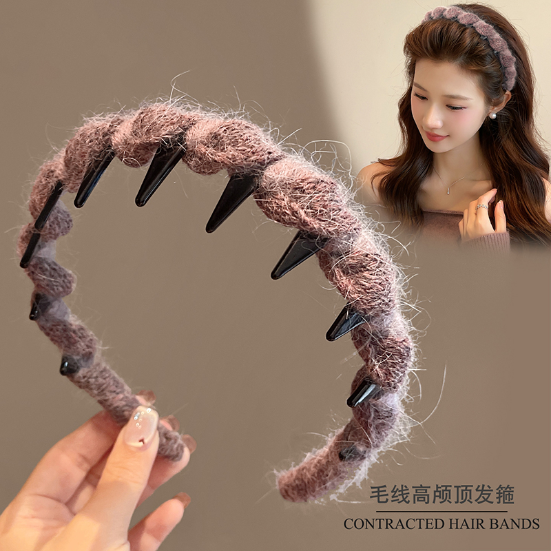 毛线发箍女款网红2025新款秋冬发带高颅顶洗脸专用头箍压发卡头饰