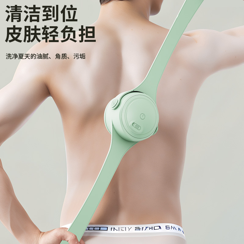 电动双柄洗澡刷长柄可拆卸洗面全自动搓背搓澡搓泥灰按摩洗浴神器