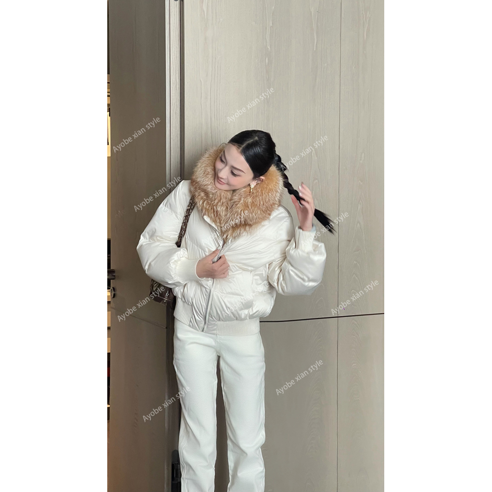 【AYOBE】小贤  白雪皑皑甜酷风狐狸毛氛围感保暖鹅绒服