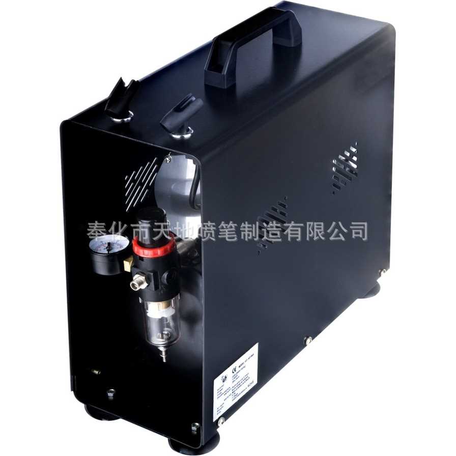 供应双缸造压带3L大小储气罐带金属罩加2喷笔支架美工气泵 TD-196