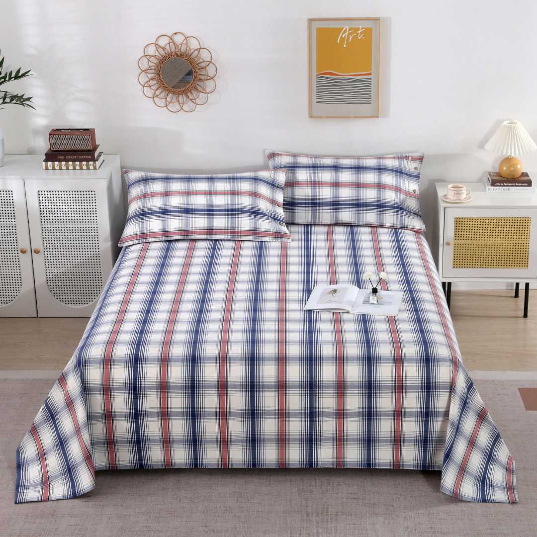 格子老粗布色织全棉色织透气棉枕民族风床