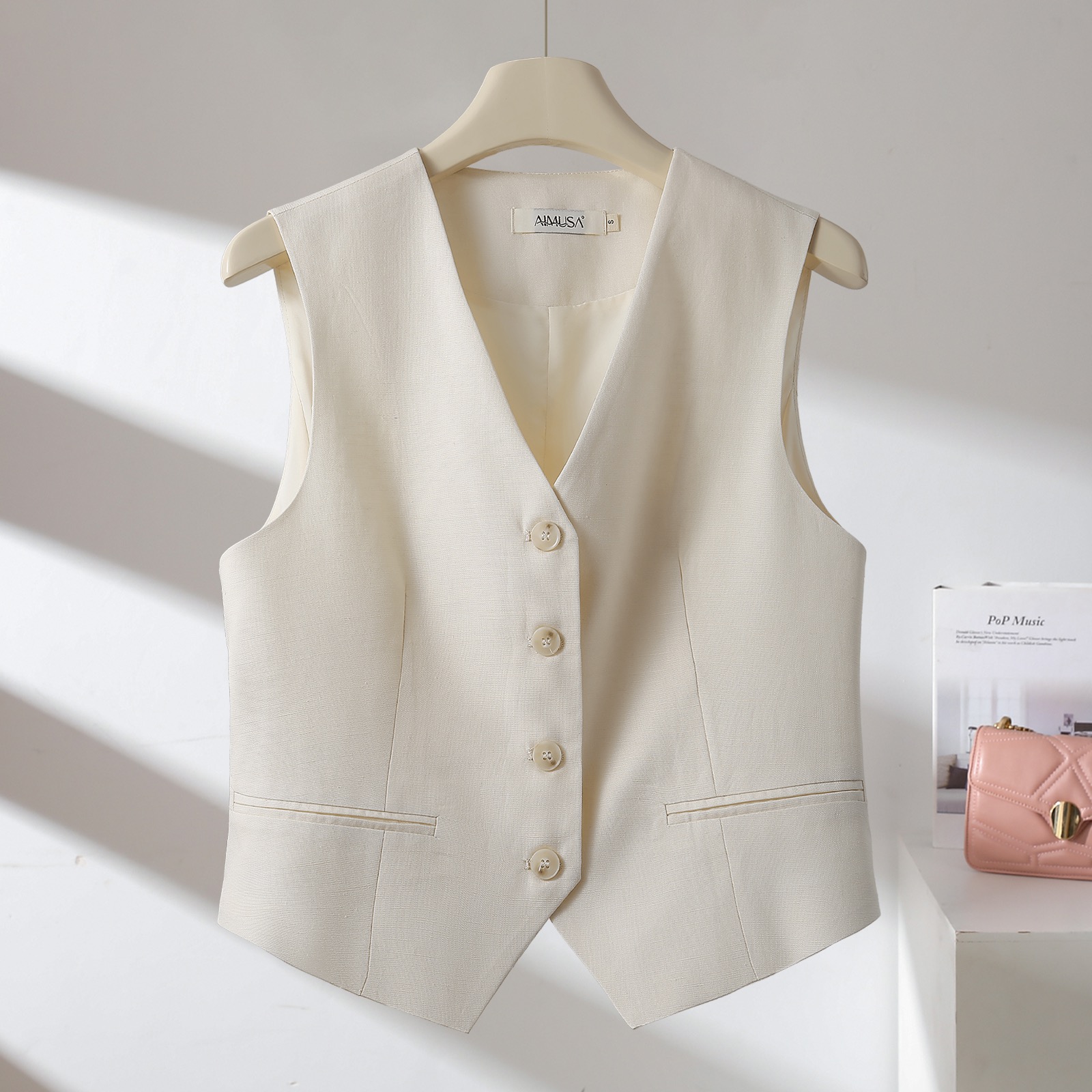 【天丝亚麻】25老钱风亚麻马夹马甲修身型春夏短款宽松型上衣背心女