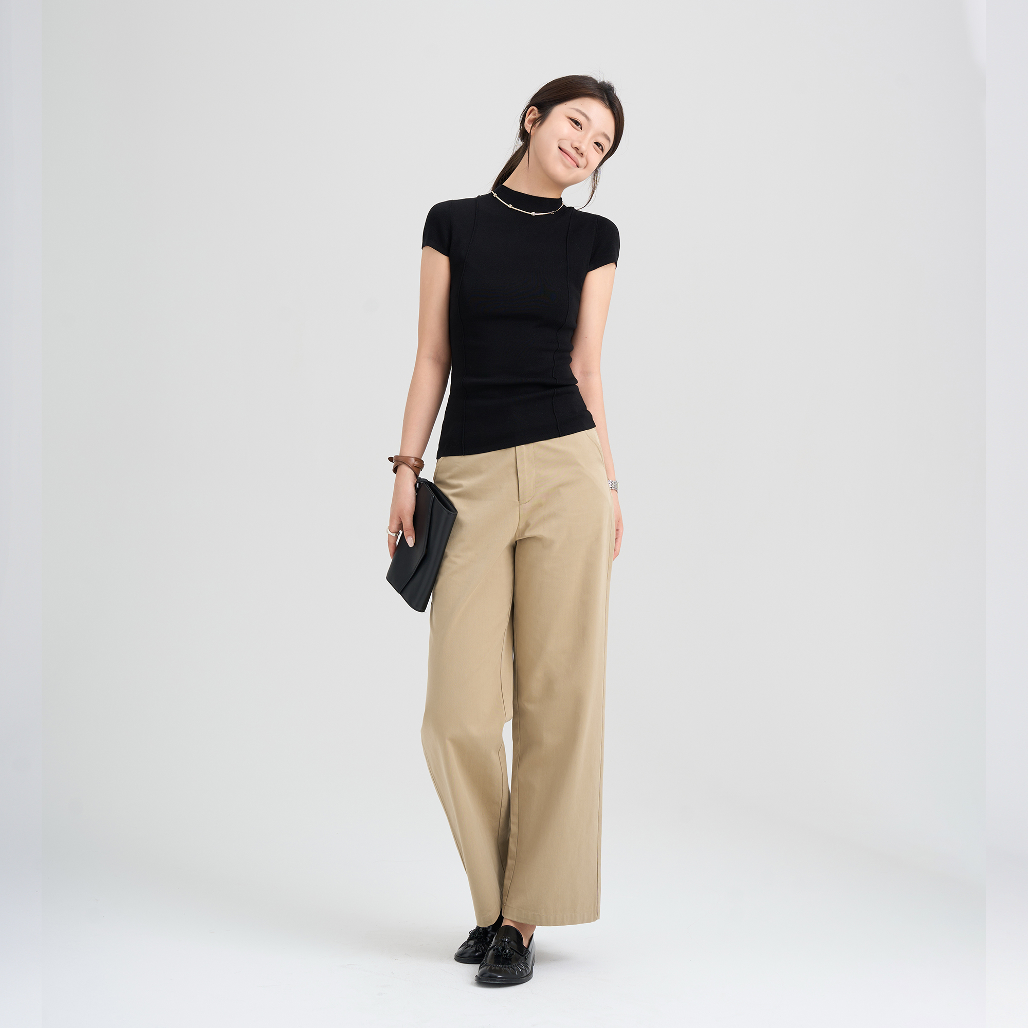 Multi Math干部裤/秋冬加厚百搭直筒卡其通勤显瘦高级九分女裤