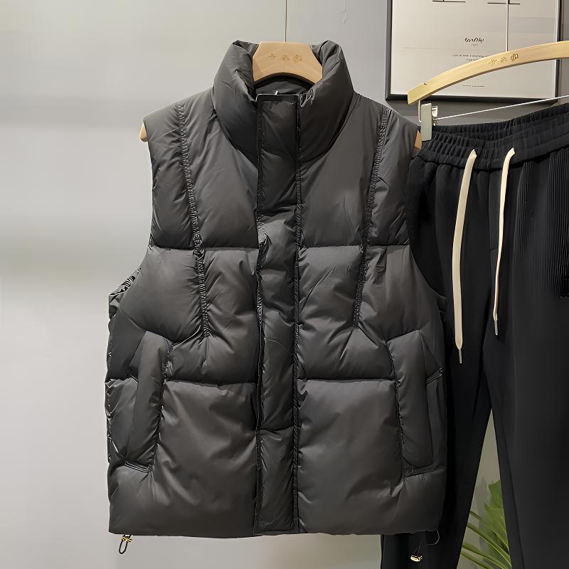 冬季男士工装轻薄羽绒马甲美式痞帅休闲加厚保暖防水免洗坎肩背心