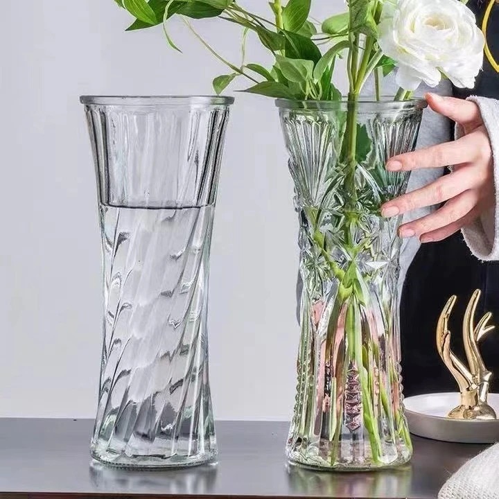 圆口富贵竹大号玻璃花瓶水培植物玻璃瓶简约透明装饰客厅插花摆件