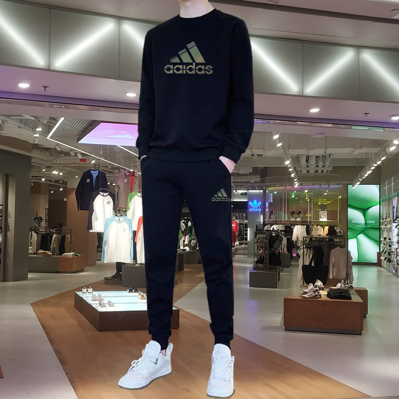 奥莱折扣丨秋冬爆款整套卫衣卫裤男休闲运动套装情侣加绒两件套