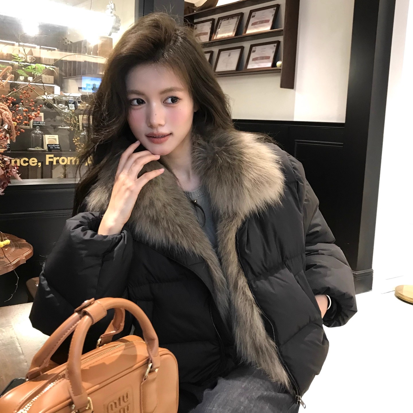 冬季新款短款羽绒服女狐狸毛领宽松加厚小个子韩版皮草面包服外套