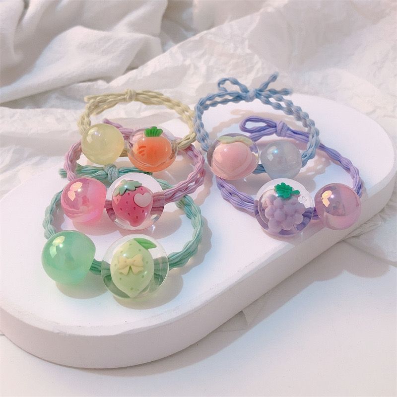 多巴胺水果发绳学生可爱简约头绳百搭高弹力扎头发橡皮筋发圈头绳