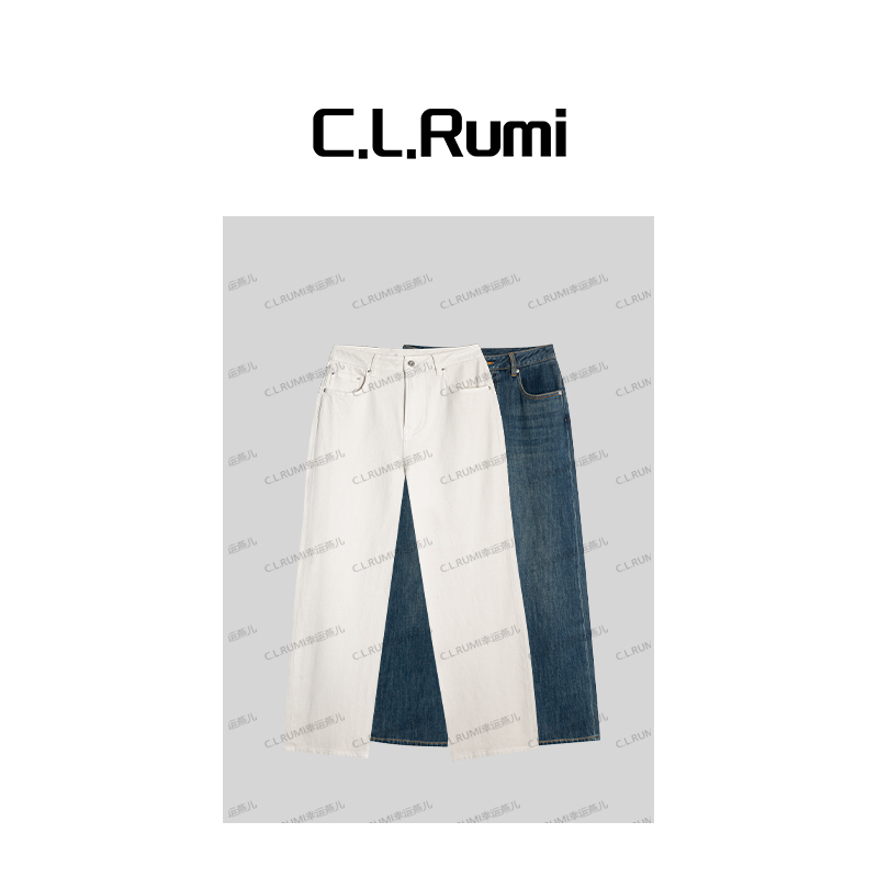 【Rumi时装】“理想牛仔”25夏百搭复古显瘦水洗九分直筒牛仔裤7042kz
