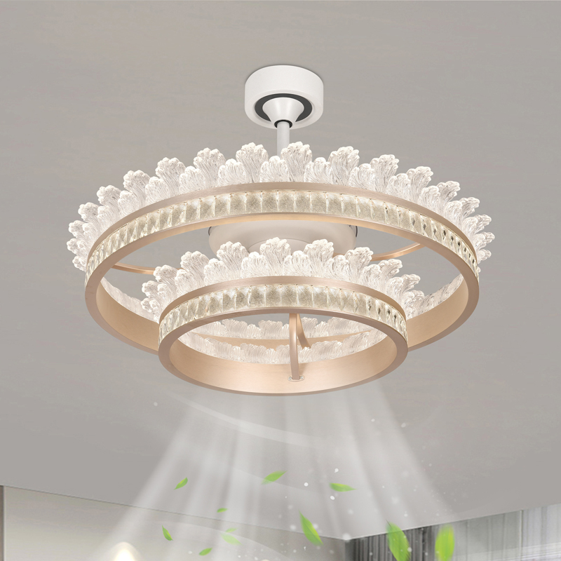 A类海浪新款轻奢大气客厅餐厅卧室隐形风扇灯现代简约轻奢家居风