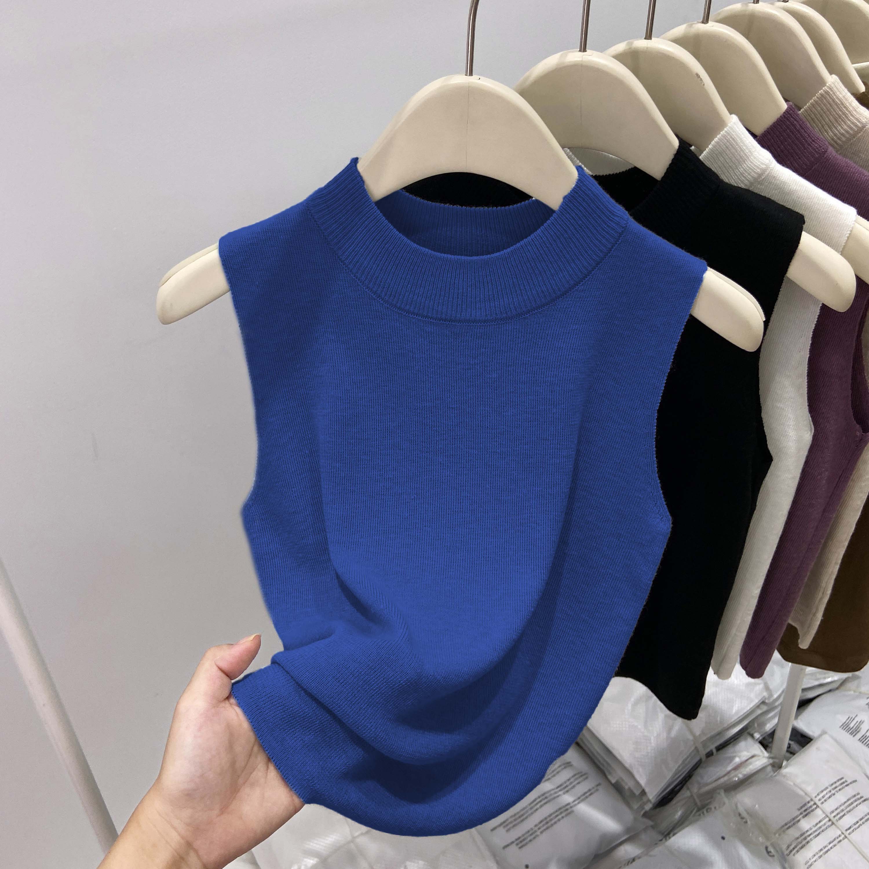 高级感绝美无袖针织背心女冰丝短款宽松2025夏新款外穿上衣超好看