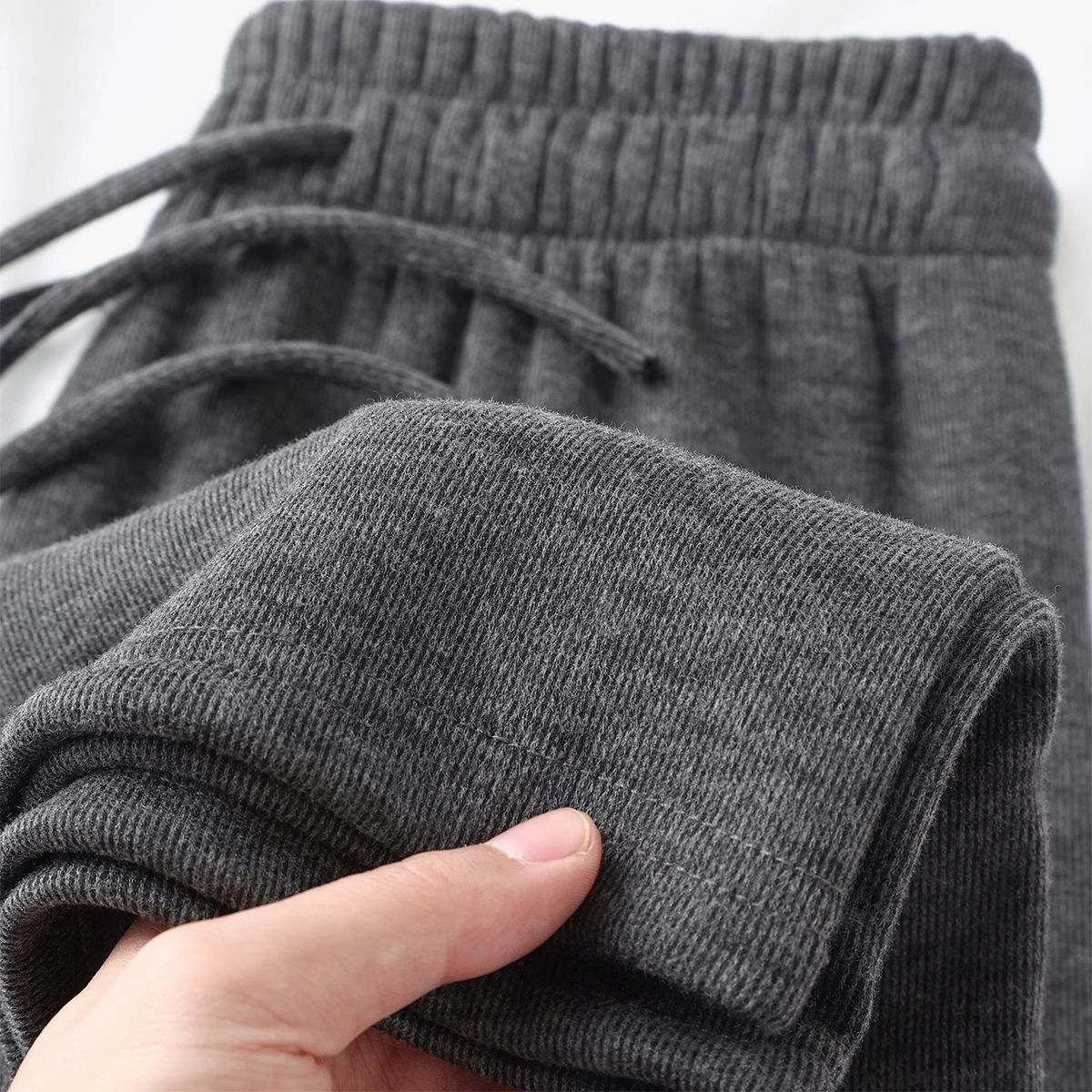 大码垂感糯米裤女胖mm秋冬季加绒加厚显瘦软糯宽松休闲直筒阔腿裤