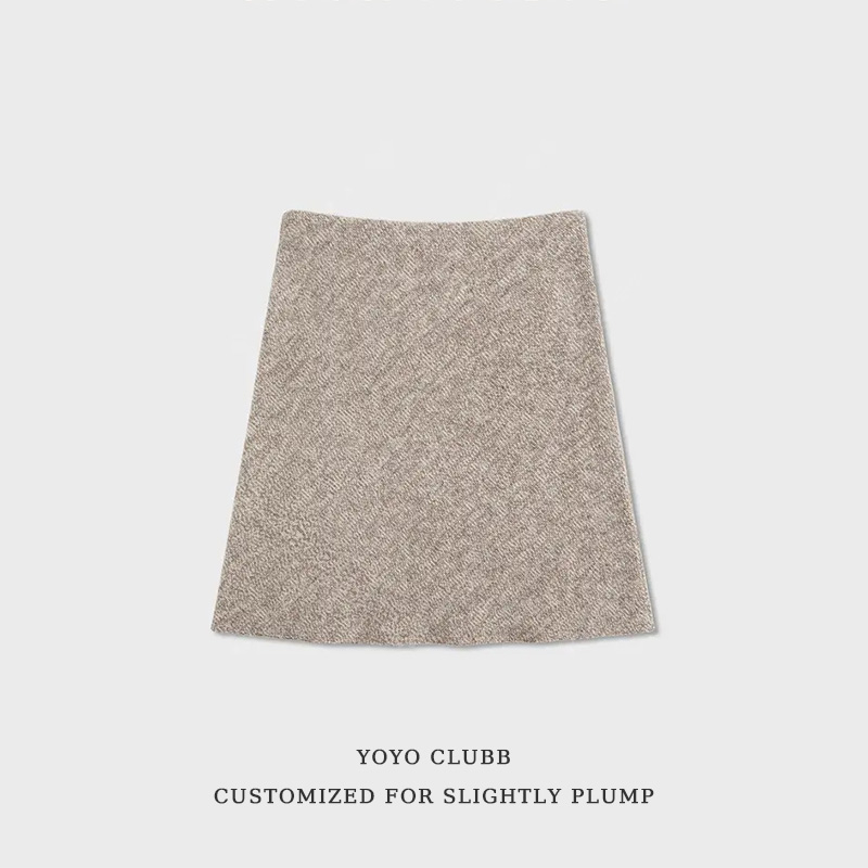 YOYO家“简约老钱”针织A字半身裙中长裙