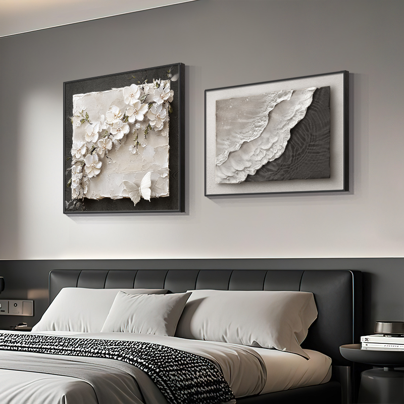 卧室床头装饰画新款现代简约抽象艺术主卧挂画高级感房间客厅墙画
